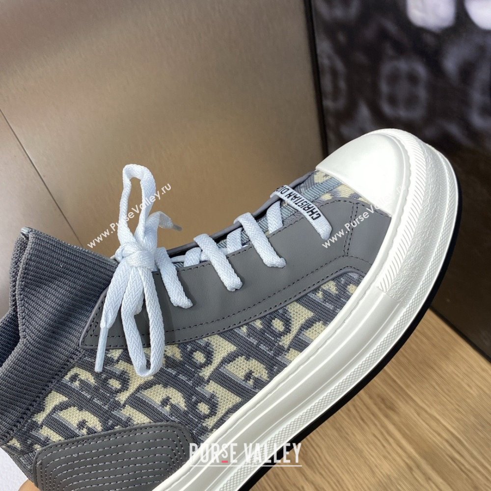 Dior gray Oblique Technical Mesh and Calfskin WalknDior platform Sneaker 2023 (jincheng-230920-05)