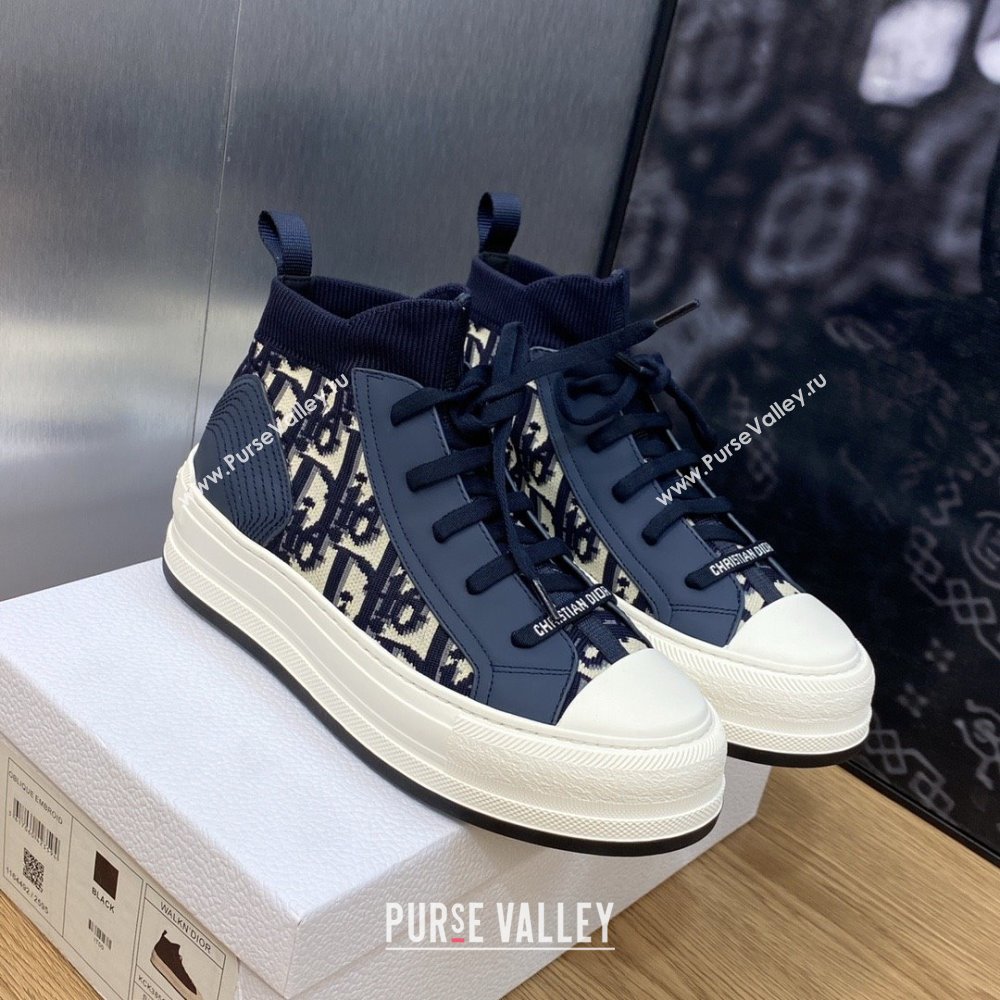 Dior blue Oblique Technical Mesh and Calfskin WalknDior platform Sneaker 2023 (jincheng-230920-04)