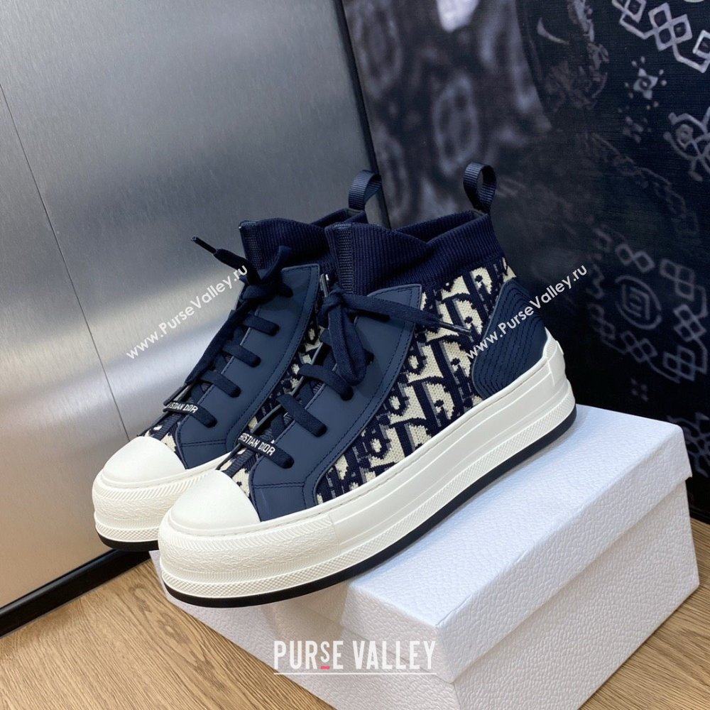 Dior blue Oblique Technical Mesh and Calfskin WalknDior platform Sneaker 2023 (jincheng-230920-04)