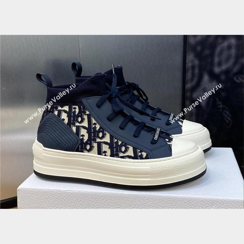 Dior blue Oblique Technical Mesh and Calfskin WalknDior platform Sneaker 2023 (jincheng-230920-04)