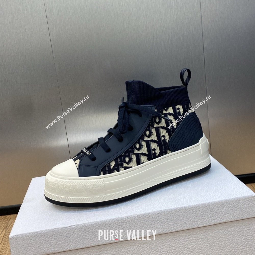 Dior blue Oblique Technical Mesh and Calfskin WalknDior platform Sneaker 2023 (jincheng-230920-04)