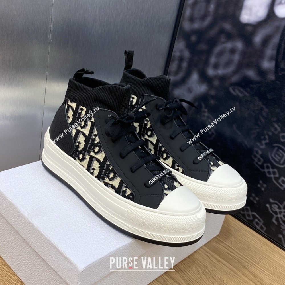 Dior black Oblique Technical Mesh and Calfskin WalknDior platform Sneaker 2023 (jincheng-230920-03)
