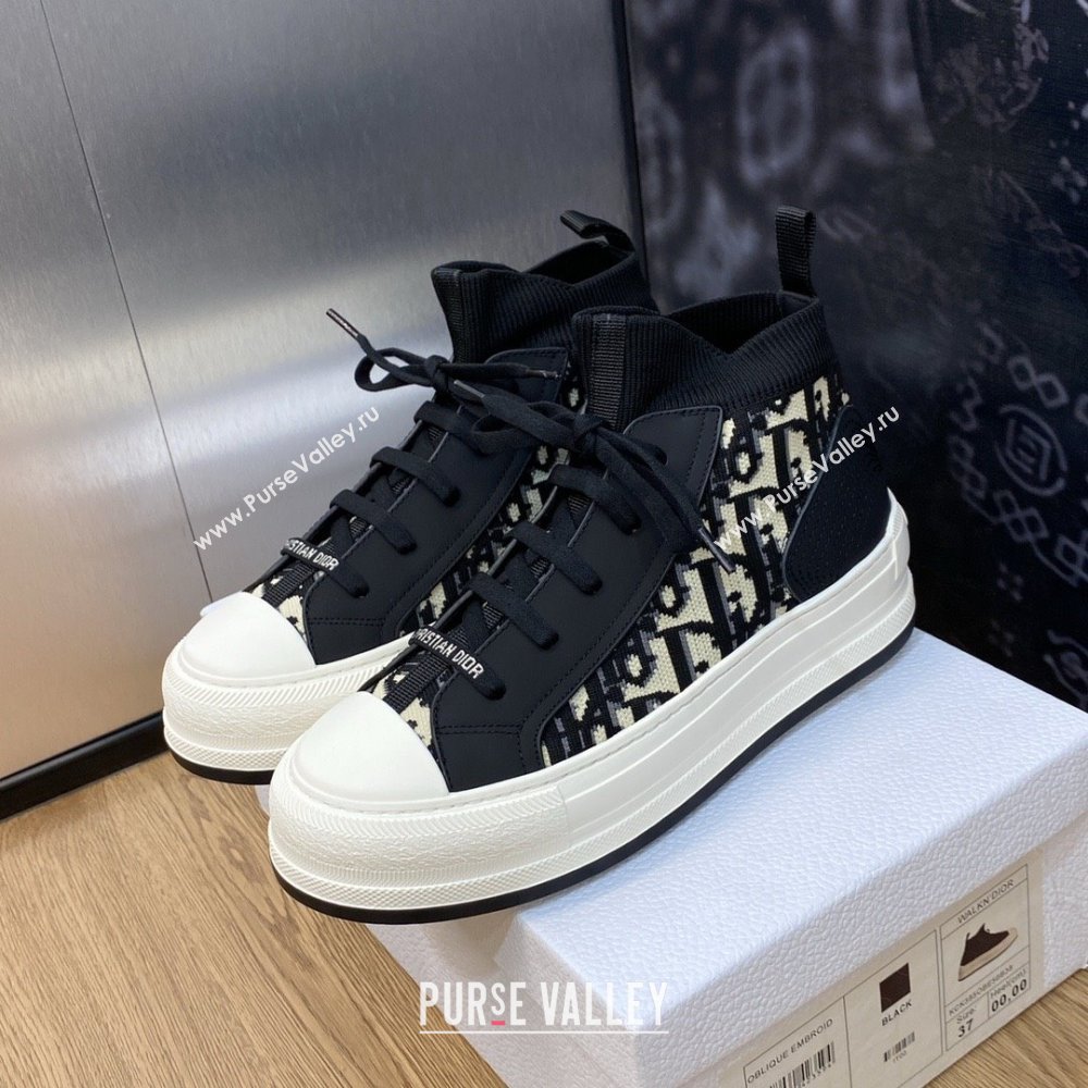 Dior black Oblique Technical Mesh and Calfskin WalknDior platform Sneaker 2023 (jincheng-230920-03)