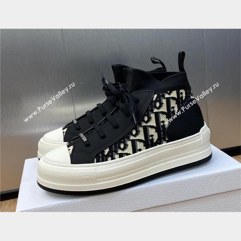 Dior black Oblique Technical Mesh and Calfskin WalknDior platform Sneaker 2023 (jincheng-230920-03)