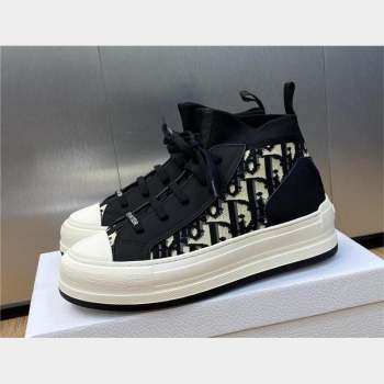 Dior black Oblique Technical Mesh and Calfskin WalknDior platform Sneaker 2023 (jincheng-230920-03)