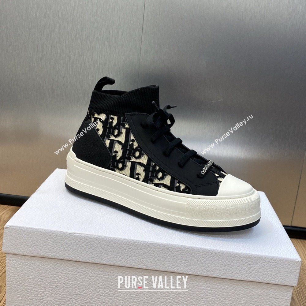 Dior black Oblique Technical Mesh and Calfskin WalknDior platform Sneaker 2023 (jincheng-230920-03)