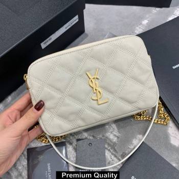 saint laurent becky clutch bag in lambskin 608941 white (original quality) (jundu-9617)