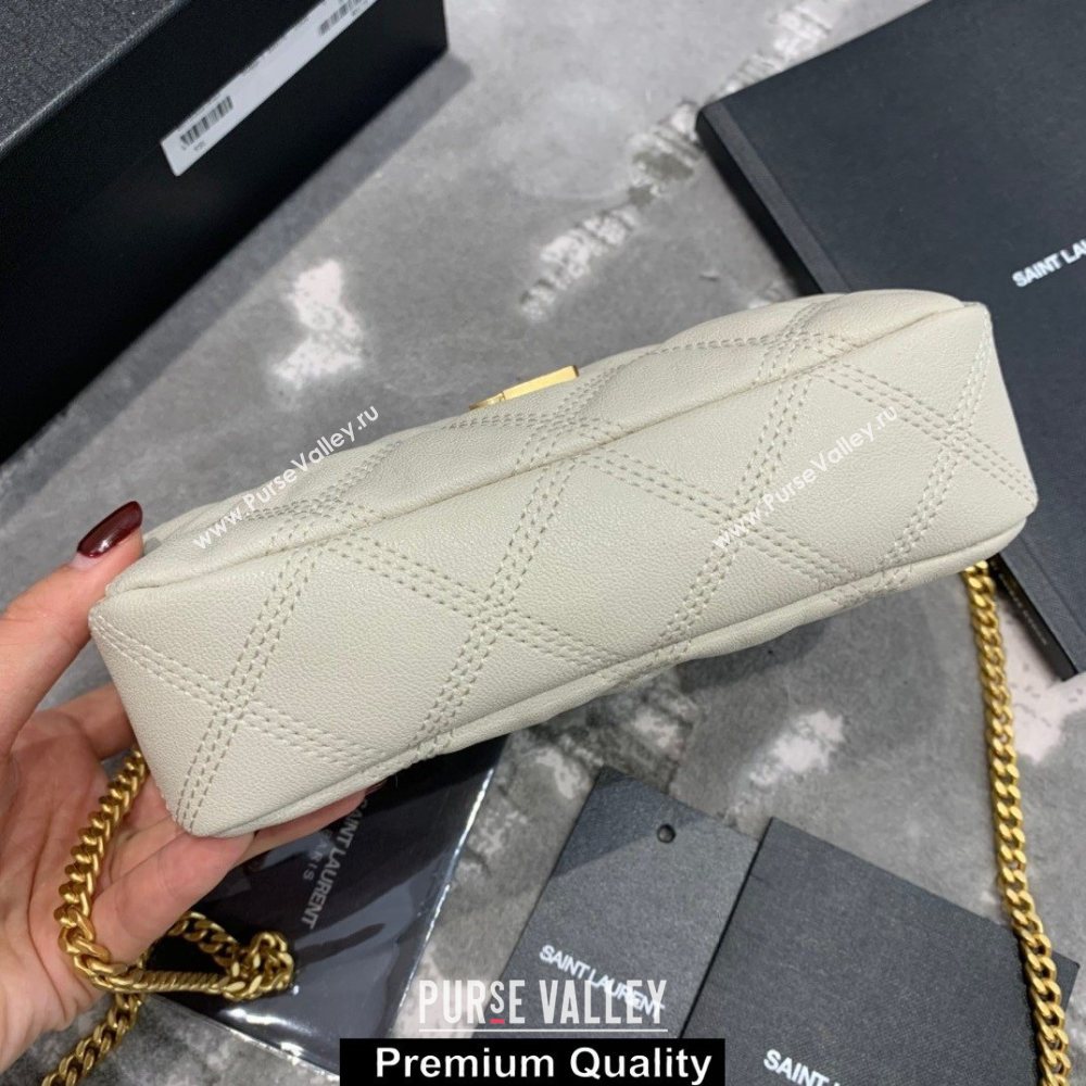 saint laurent becky clutch bag in lambskin 608941 white (original quality) (jundu-9617)