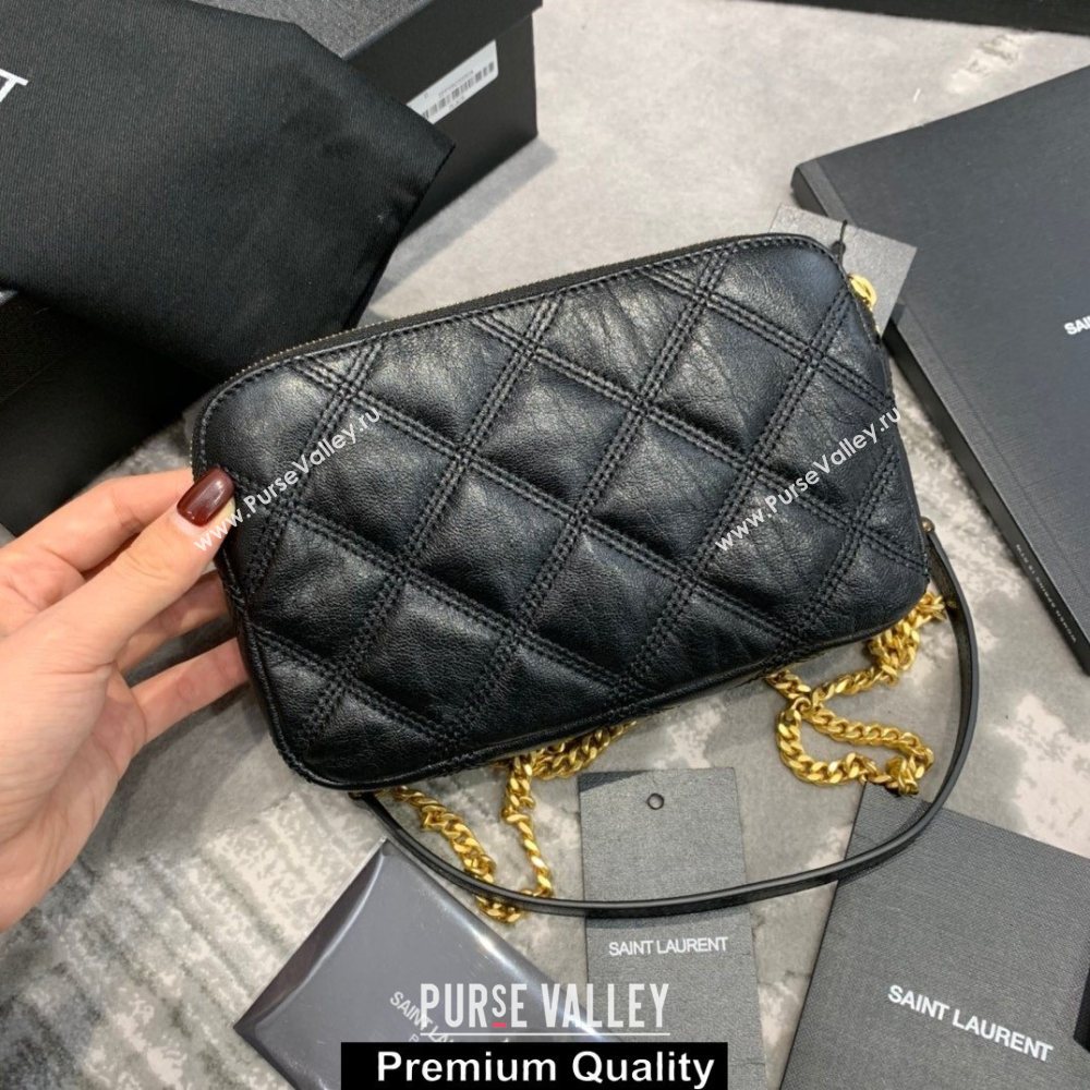 saint laurent becky clutch bag in lambskin 608941 black (original quality) (jundu-4781)