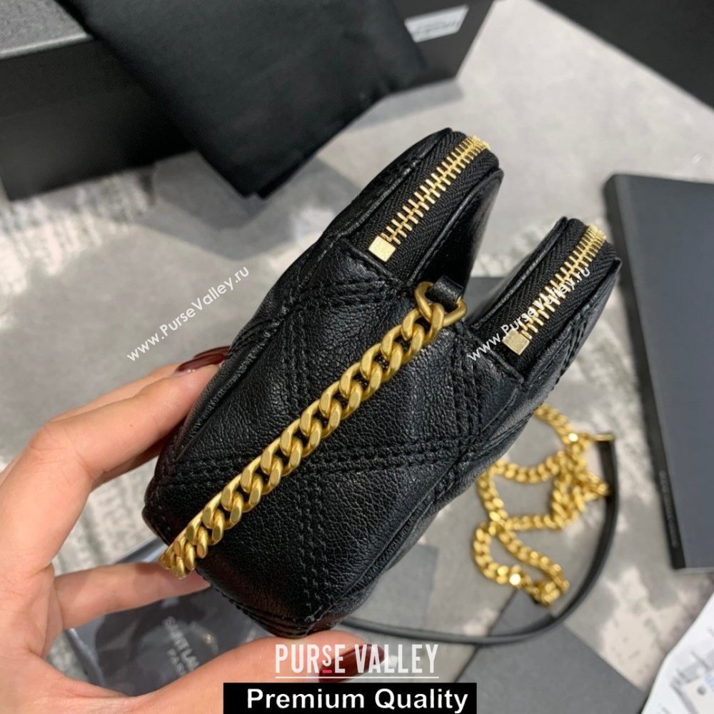 saint laurent becky clutch bag in lambskin 608941 black (original quality) (jundu-4781)