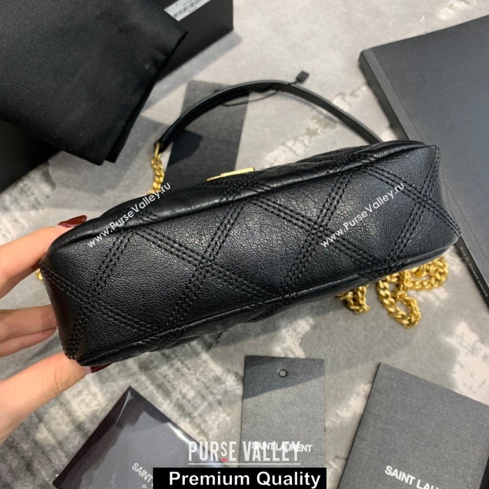 saint laurent becky clutch bag in lambskin 608941 black (original quality) (jundu-4781)