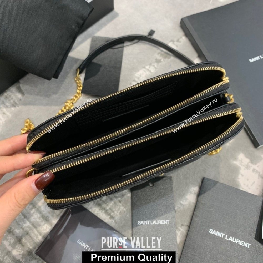 saint laurent becky clutch bag in lambskin 608941 black (original quality) (jundu-4781)