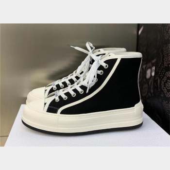 Dior Black Embroidered Cotton WalknDior High-Top Platform Sneaker 2023 (jincheng-230920-11)