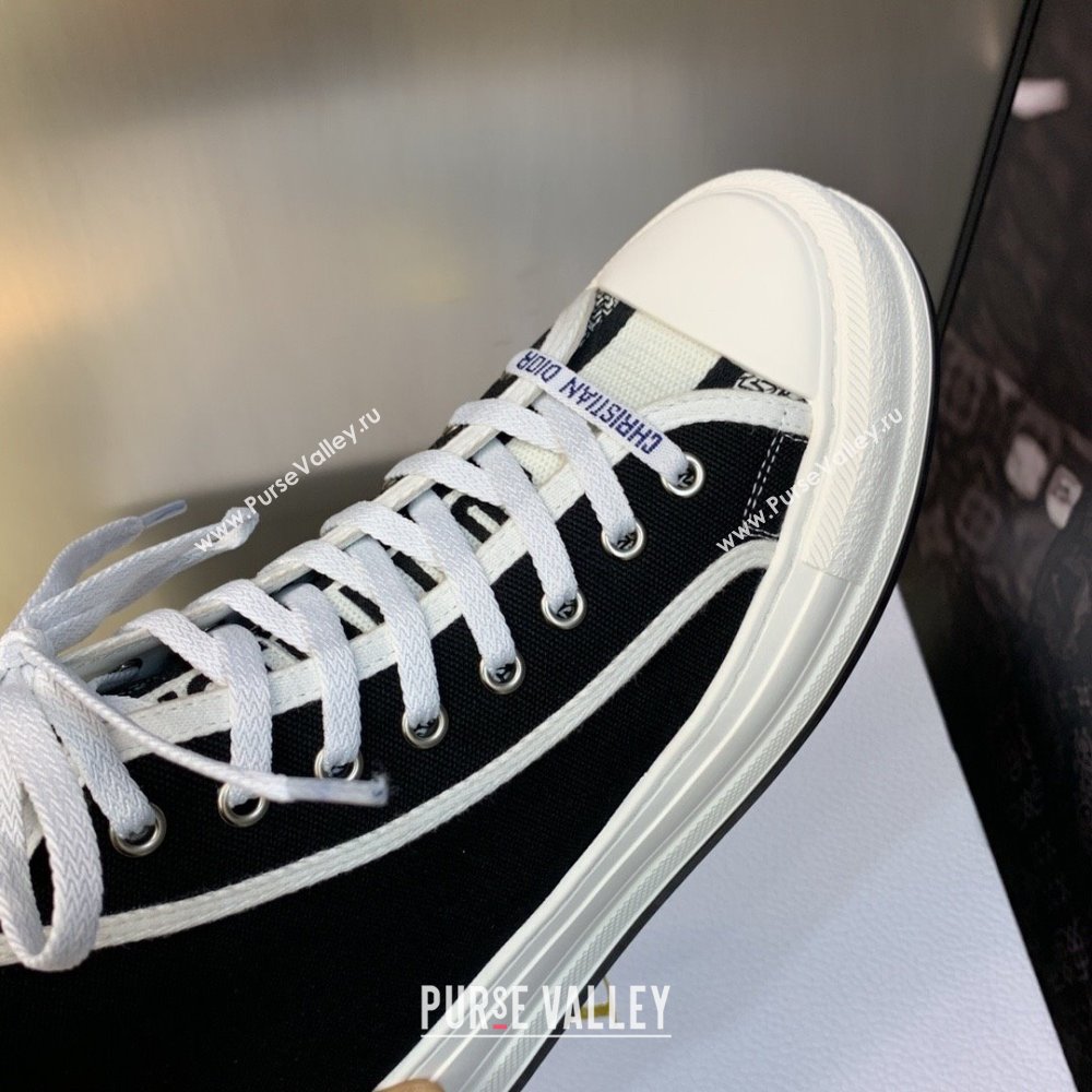 Dior Black Embroidered Cotton WalknDior High-Top Platform Sneaker 2023 (jincheng-230920-11)