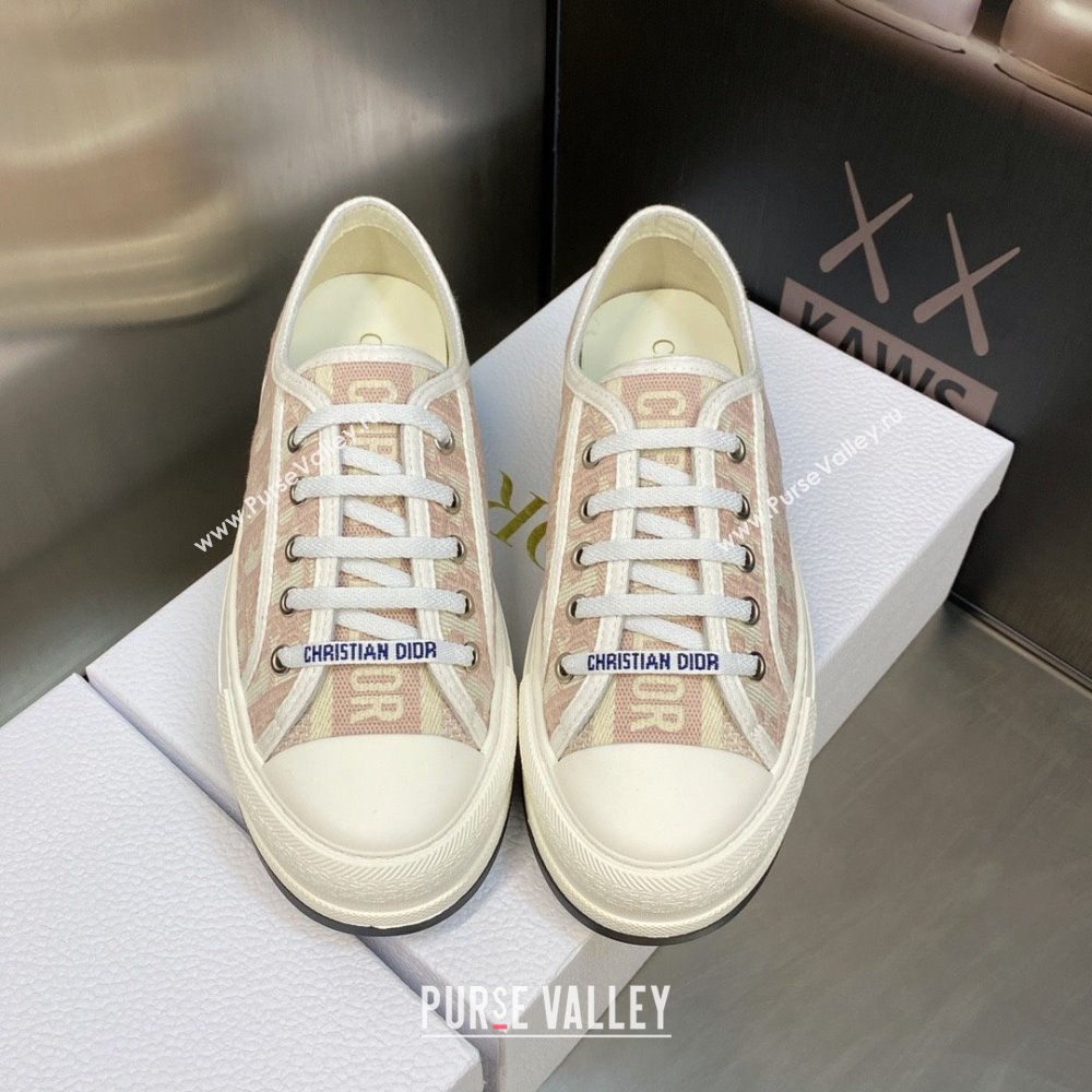 Dior nude Oblique Embroidered Cotton WalknDior Platform Sneaker 2023 (jincheng-230920-09)