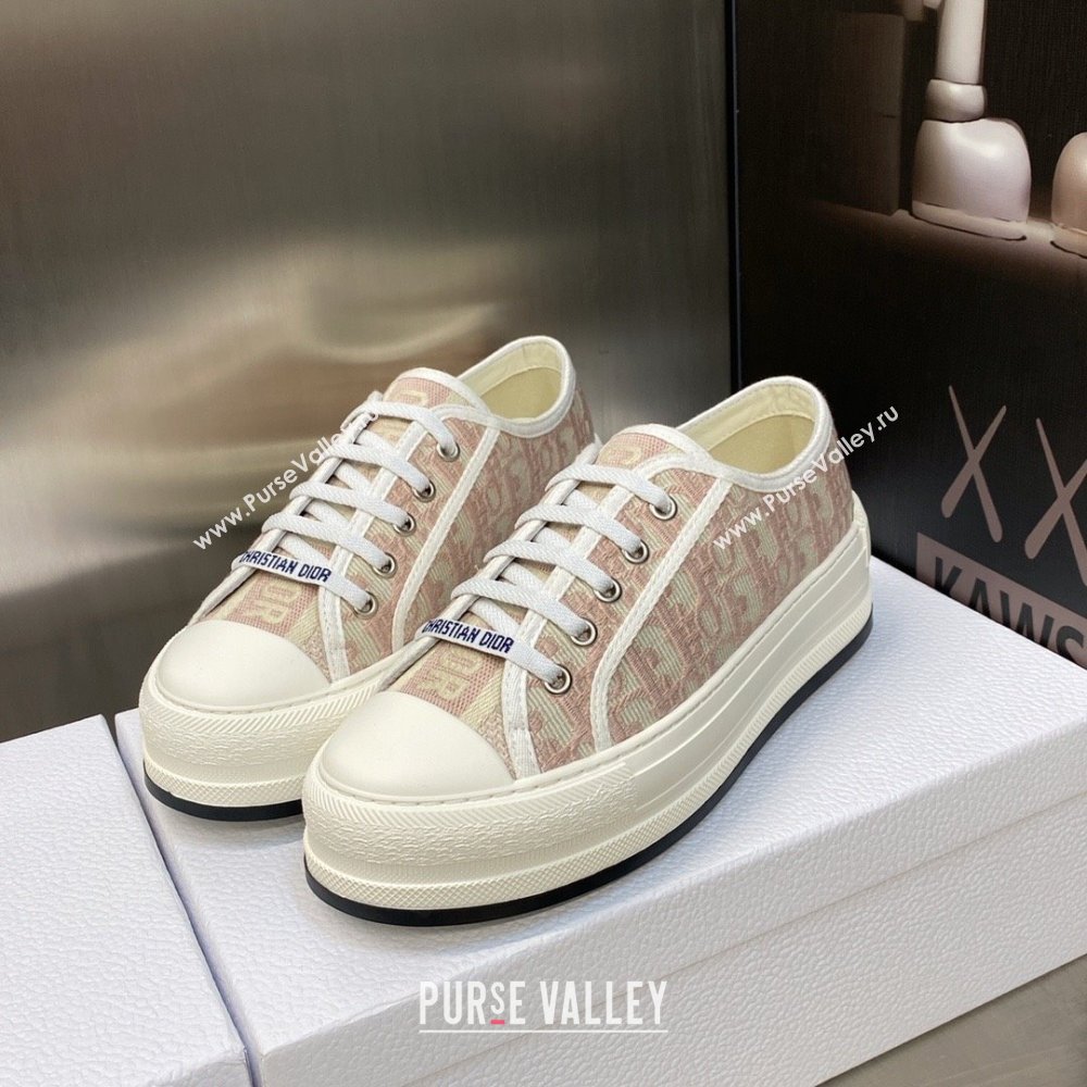 Dior nude Oblique Embroidered Cotton WalknDior Platform Sneaker 2023 (jincheng-230920-09)