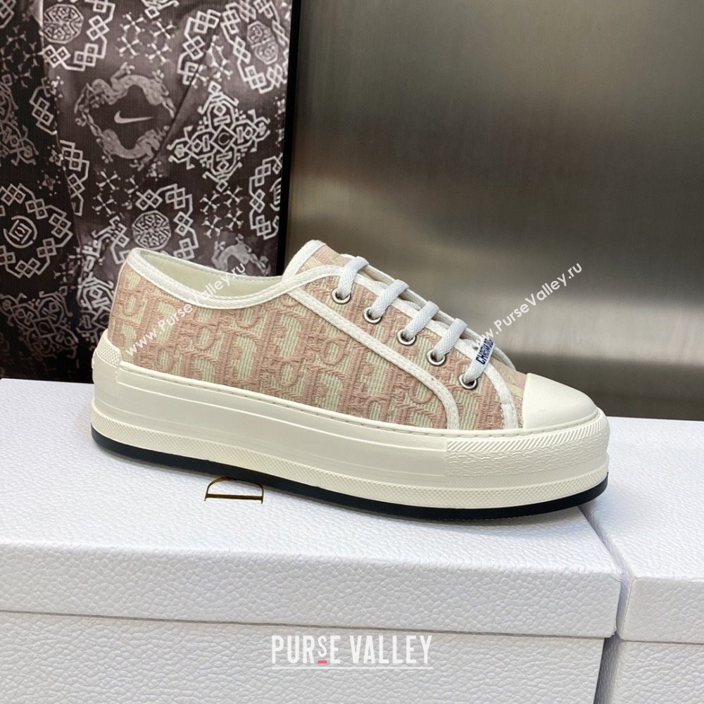 Dior nude Oblique Embroidered Cotton WalknDior Platform Sneaker 2023 (jincheng-230920-09)