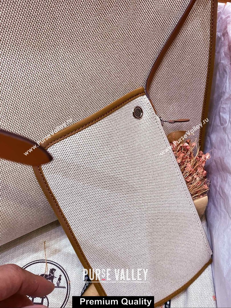 Hermes Herbag Zip 39 Bag in Original Quality Creamy with brown piping (aiyuan-6371)