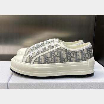 Dior gray Oblique Embroidered Cotton WalknDior Platform Sneaker 2023 (jincheng-230920-08)