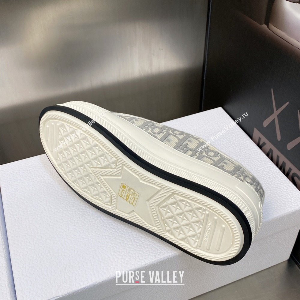 Dior gray Oblique Embroidered Cotton WalknDior Platform Sneaker 2023 (jincheng-230920-08)