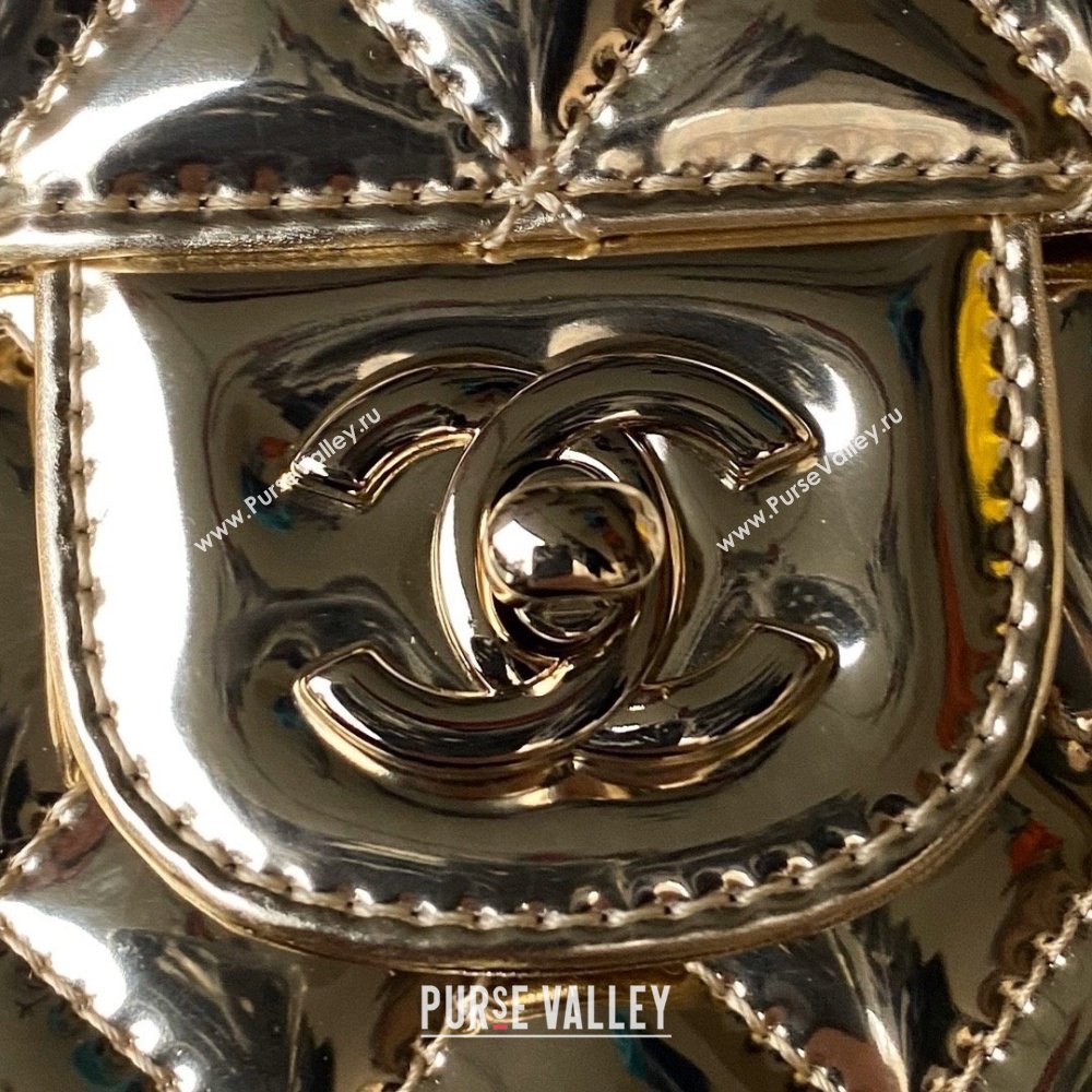 chanel Metallic Mirror Calfskin, Metallic Lambskin Gold-Tone Metal gold Flap Bag Star Coin Purse AS4649 2024 (jiyuan-231128-10)