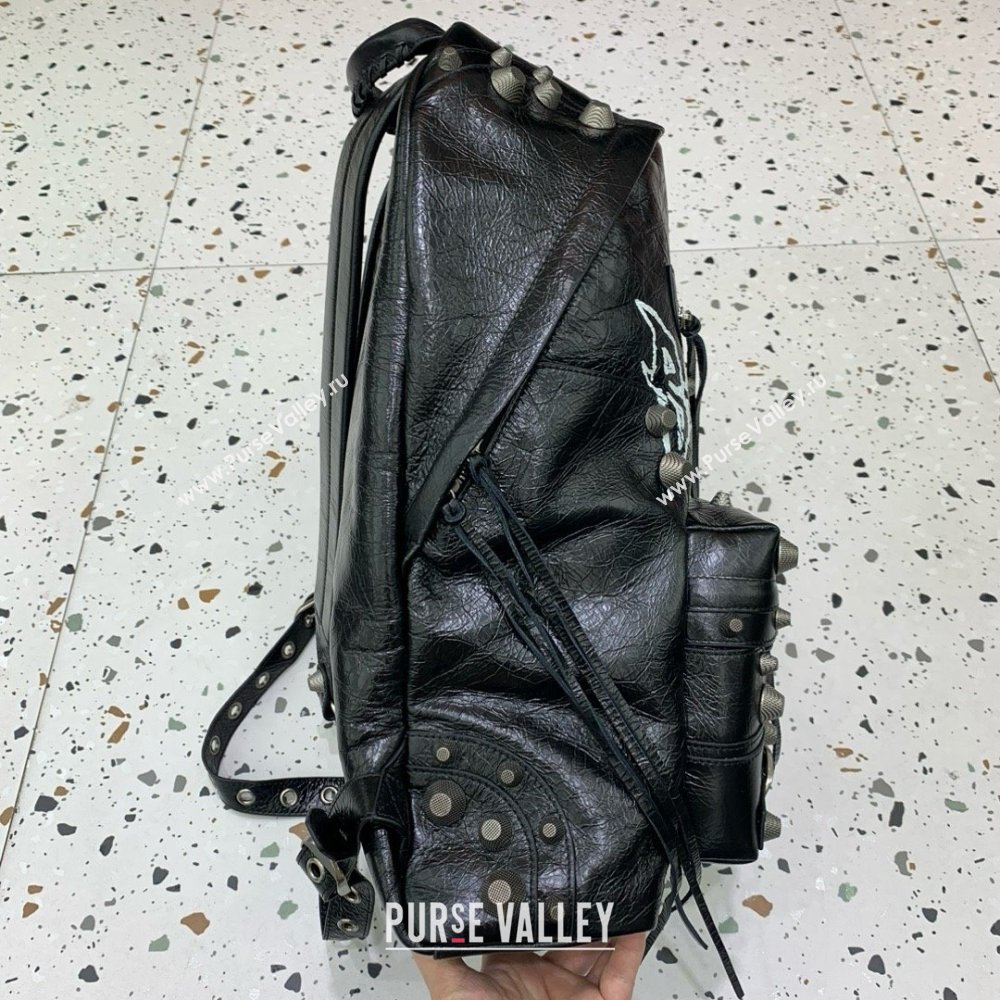 BALENCIAGA Mens Le Cagole Backpack Diy Metal in Black 2024 (JIEMEI-240424-04)