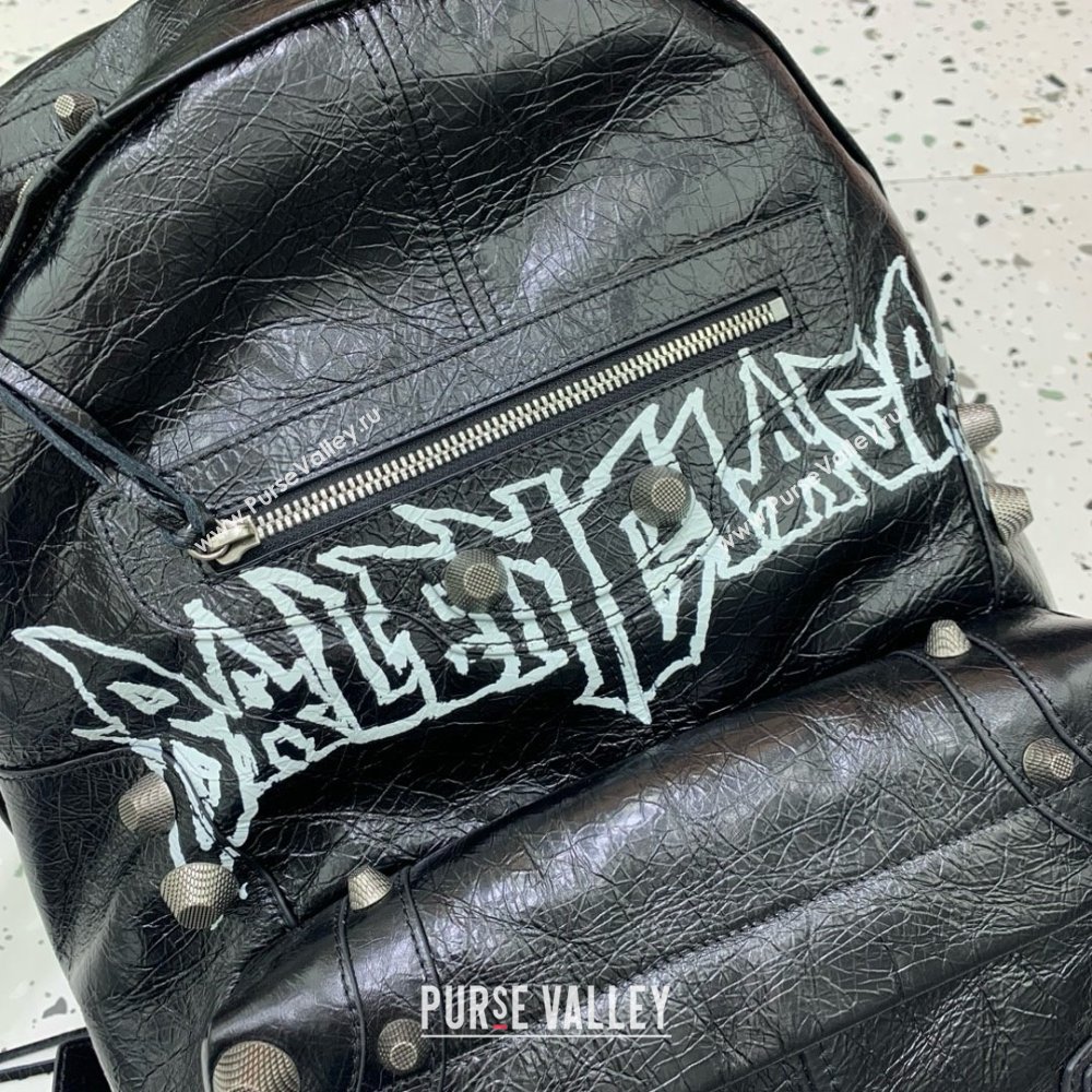 BALENCIAGA Mens Le Cagole Backpack Diy Metal in Black 2024 (JIEMEI-240424-04)