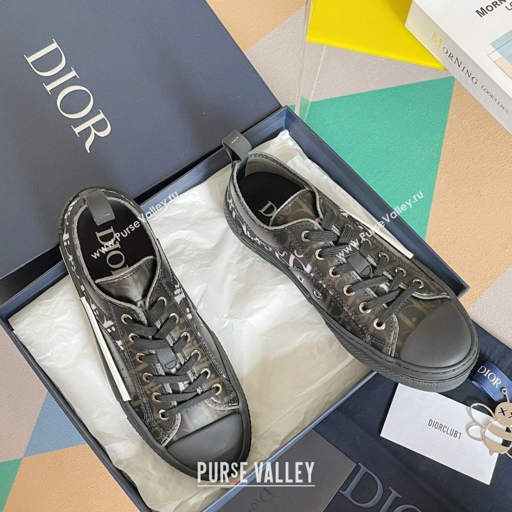 Dior Black and White Dior Oblique Canvas with Black Calfskin B23 Low-Top Sneaker 2023 (guoran-230920-07)