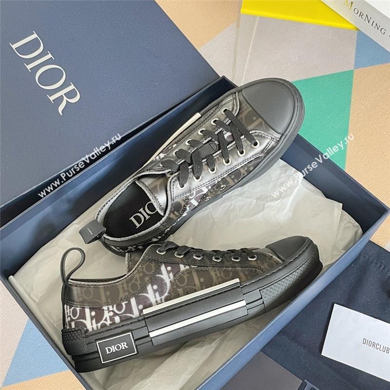 Dior Black and White Dior Oblique Canvas with Black Calfskin B23 Low-Top Sneaker 2023 (guoran-230920-07)
