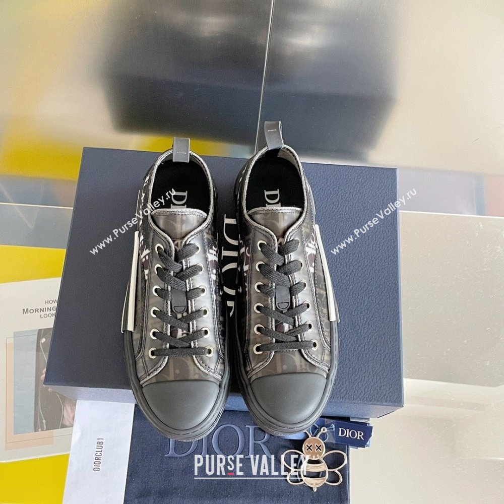 Dior Black and White Dior Oblique Canvas with Black Calfskin B23 Low-Top Sneaker 2023 (guoran-230920-07)