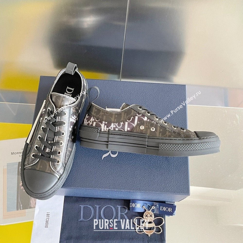 Dior Black and White Dior Oblique Canvas with Black Calfskin B23 Low-Top Sneaker 2023 (guoran-230920-07)