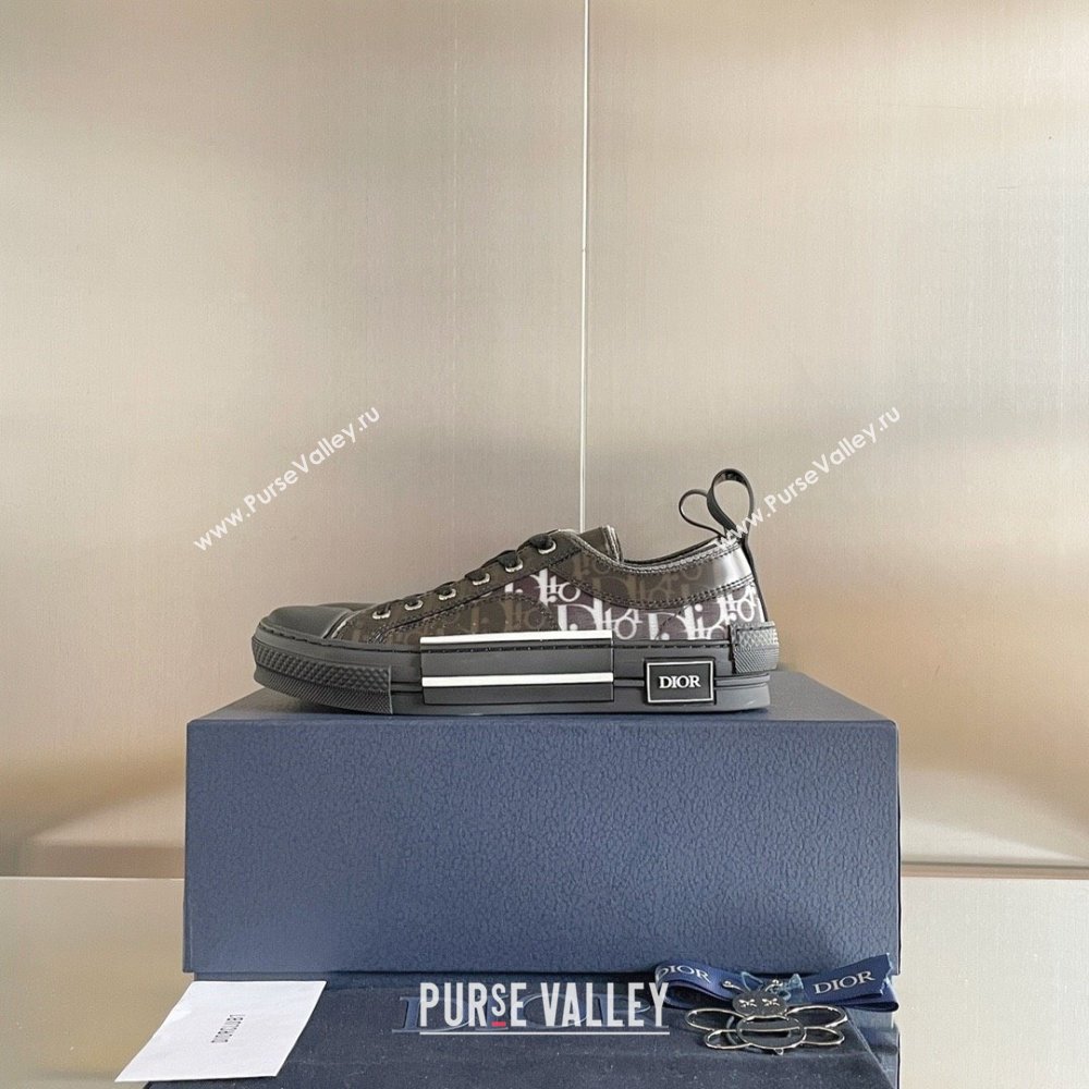 Dior Black and White Dior Oblique Canvas with Black Calfskin B23 Low-Top Sneaker 2023 (guoran-230920-07)