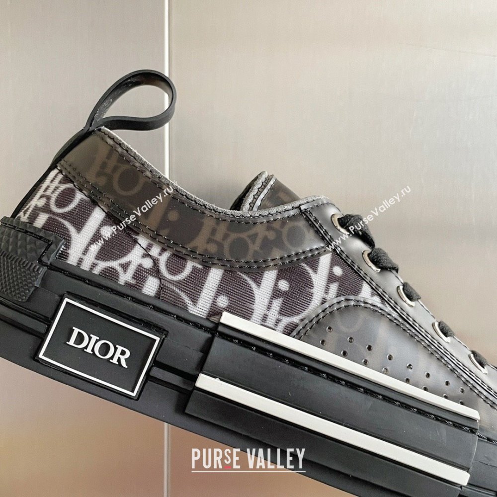Dior Black and White Dior Oblique Canvas with Black Calfskin B23 Low-Top Sneaker 2023 (guoran-230920-07)