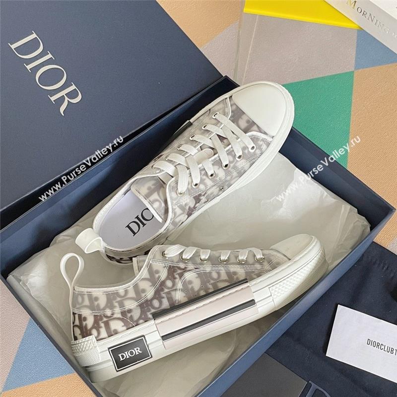 Dior White and Black Dior Oblique Canvas B23 Low-Top Sneaker 2023 (guoran-230920-08)