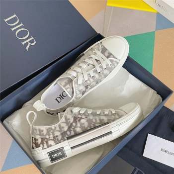 Dior White and Black Dior Oblique Canvas B23 Low-Top Sneaker 2023 (guoran-230920-08)