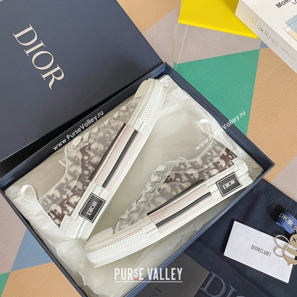 Dior White and Black Dior Oblique Canvas B23 Low-Top Sneaker 2023 (guoran-230920-08)