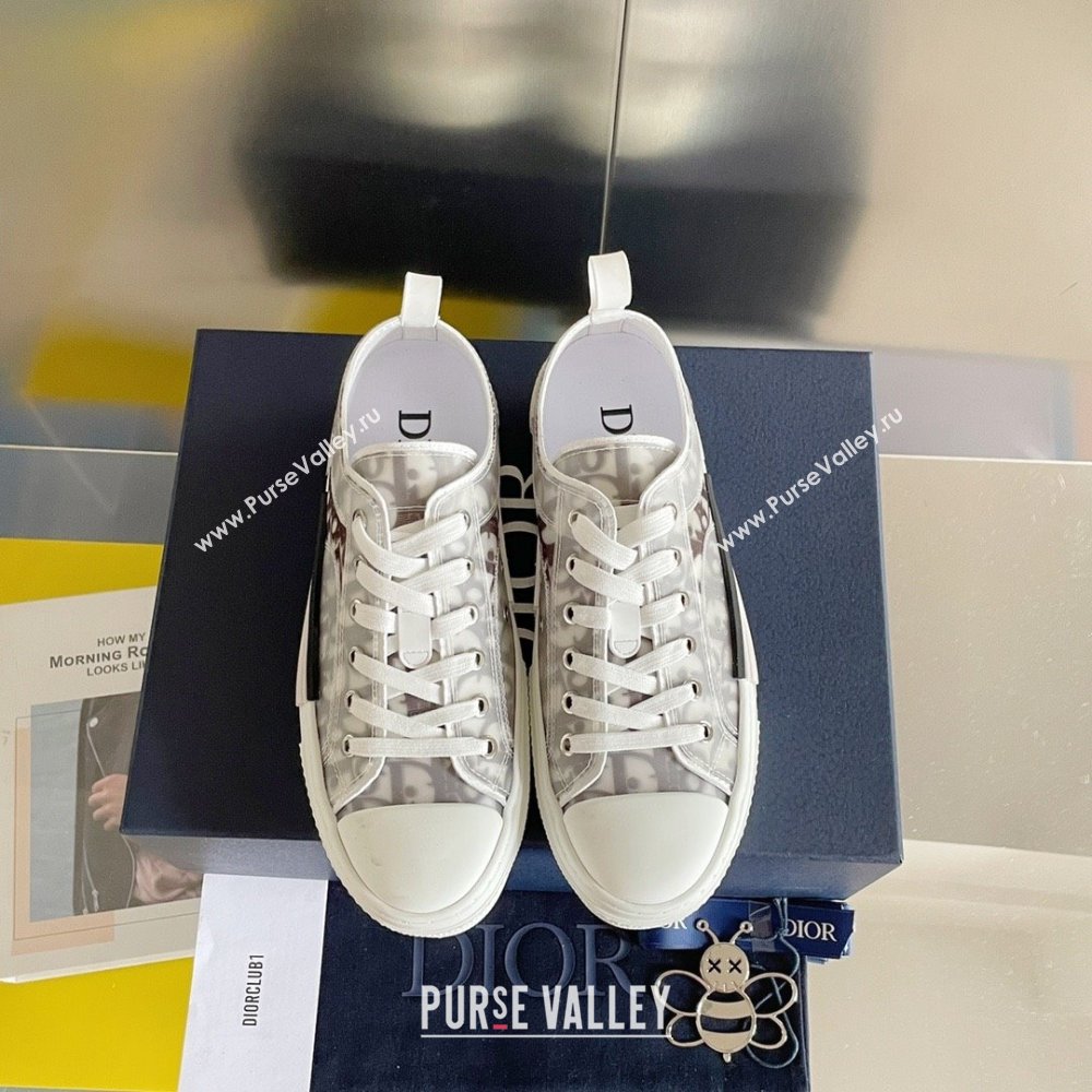 Dior White and Black Dior Oblique Canvas B23 Low-Top Sneaker 2023 (guoran-230920-08)