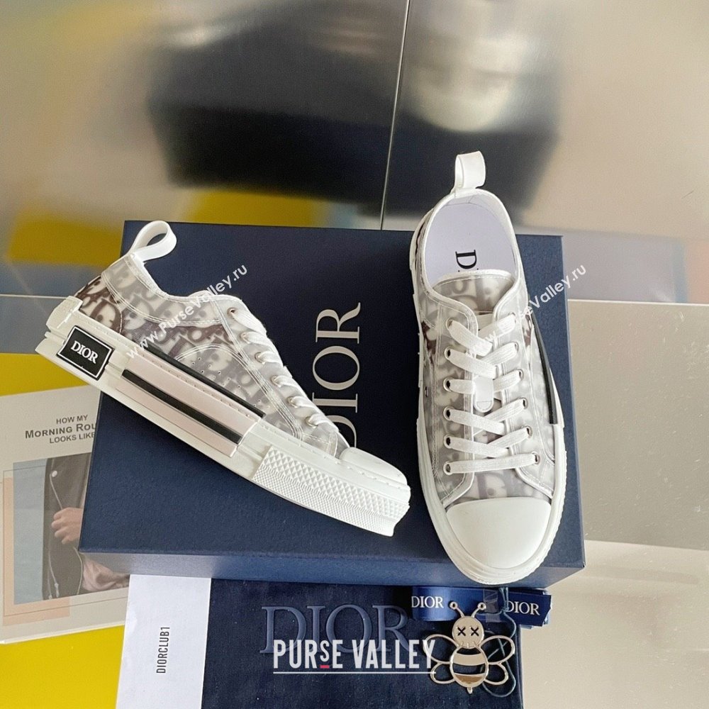 Dior White and Black Dior Oblique Canvas B23 Low-Top Sneaker 2023 (guoran-230920-08)