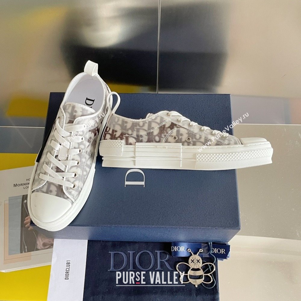 Dior White and Black Dior Oblique Canvas B23 Low-Top Sneaker 2023 (guoran-230920-08)