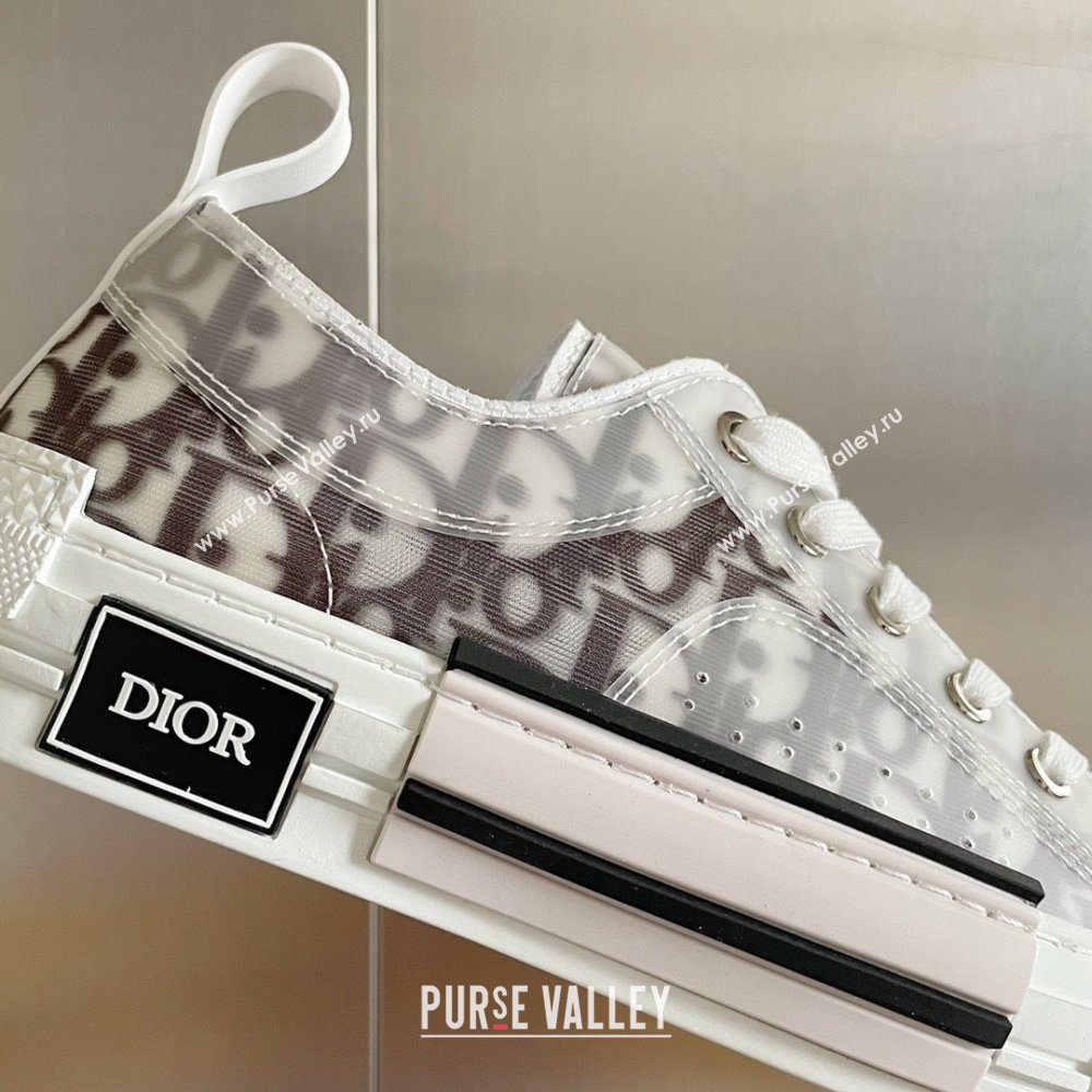 Dior White and Black Dior Oblique Canvas B23 Low-Top Sneaker 2023 (guoran-230920-08)