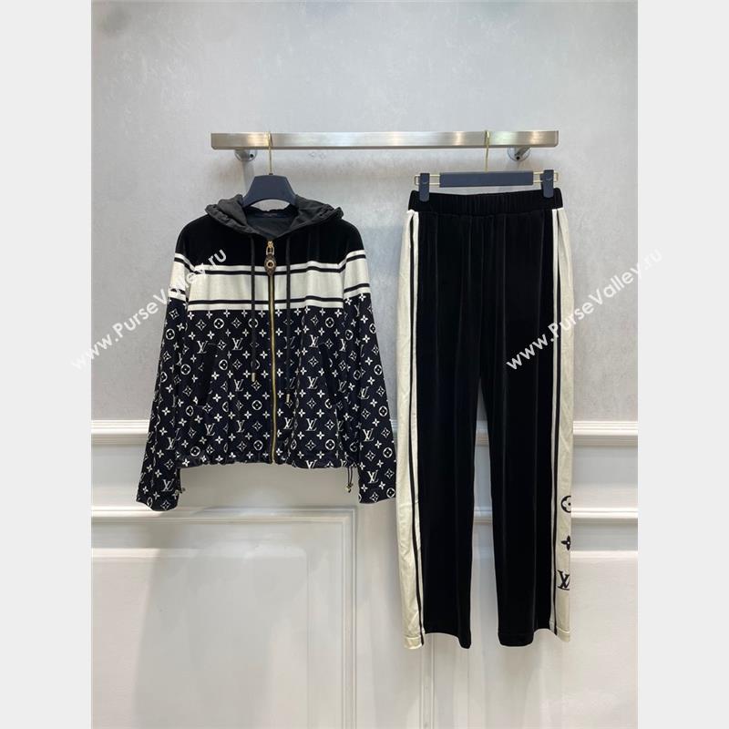 louis vuitton black monogram sports suit 2023 (QIQI-230921-29)