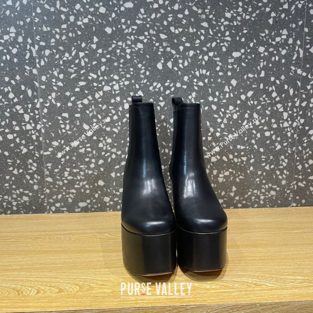 VALENTINO GARAVANI CLUB PLATFORM ANKLE BOOT IN CALFSKIN LEATHER 125MM black (hongyang-221114-06)