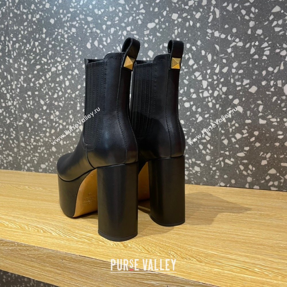 VALENTINO GARAVANI CLUB PLATFORM ANKLE BOOT IN CALFSKIN LEATHER 125MM black (hongyang-221114-06)