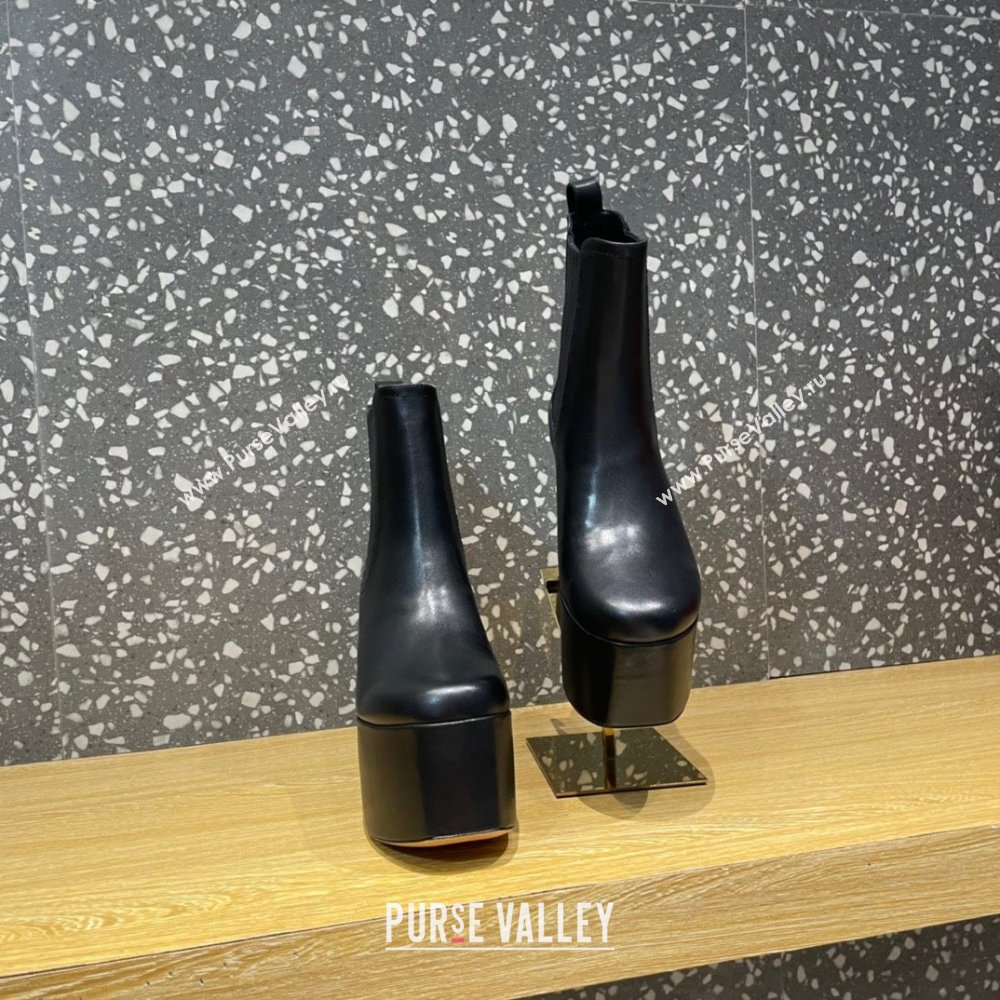 VALENTINO GARAVANI CLUB PLATFORM ANKLE BOOT IN CALFSKIN LEATHER 125MM black (hongyang-221114-06)