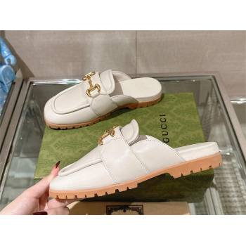 Gucci Womens Horsebit loafer slipper 771096 White 2024 (gez-231222-01)