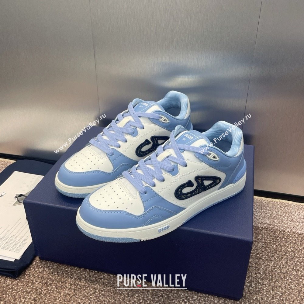 Dior Light Blue and White Smooth Calfskin B57 Low-Top Sneaker 2024 (jincheng-240424-01)