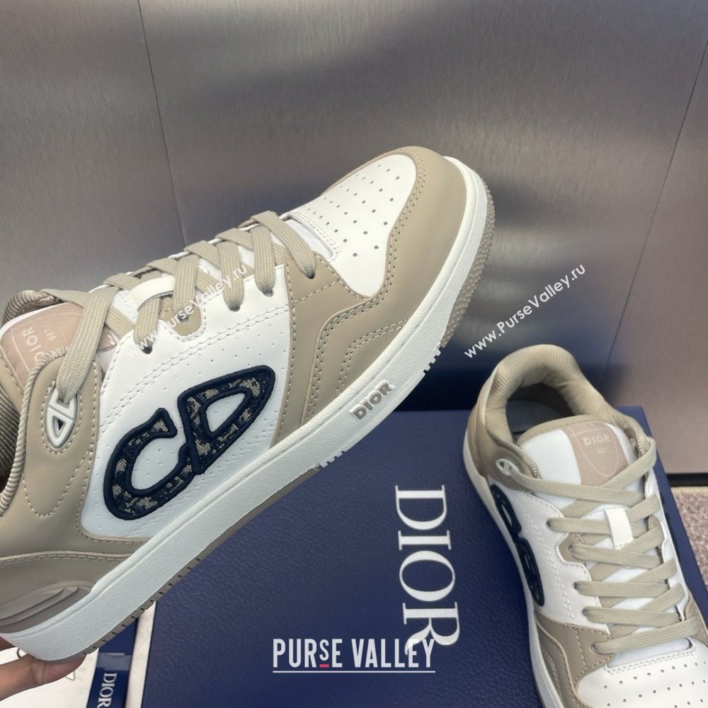 Dior Beige and White Smooth Calfskin B57 Low-Top Sneaker 2024 (jincheng-240424-02)