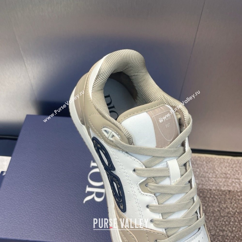 Dior Beige and White Smooth Calfskin B57 Low-Top Sneaker 2024 (jincheng-240424-02)