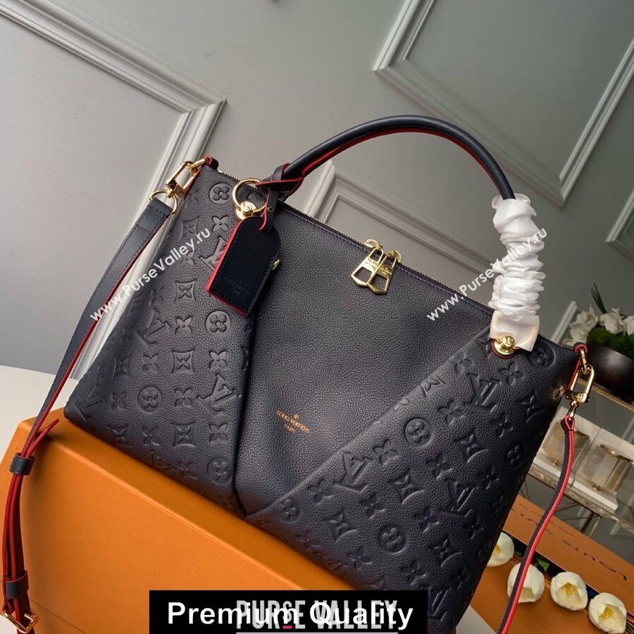 LOUIS VUITTON V TOTE MM MONOGRAM EMPREINTE M44397 BLACK WITH ROSY PIPING (KIKI-5637)