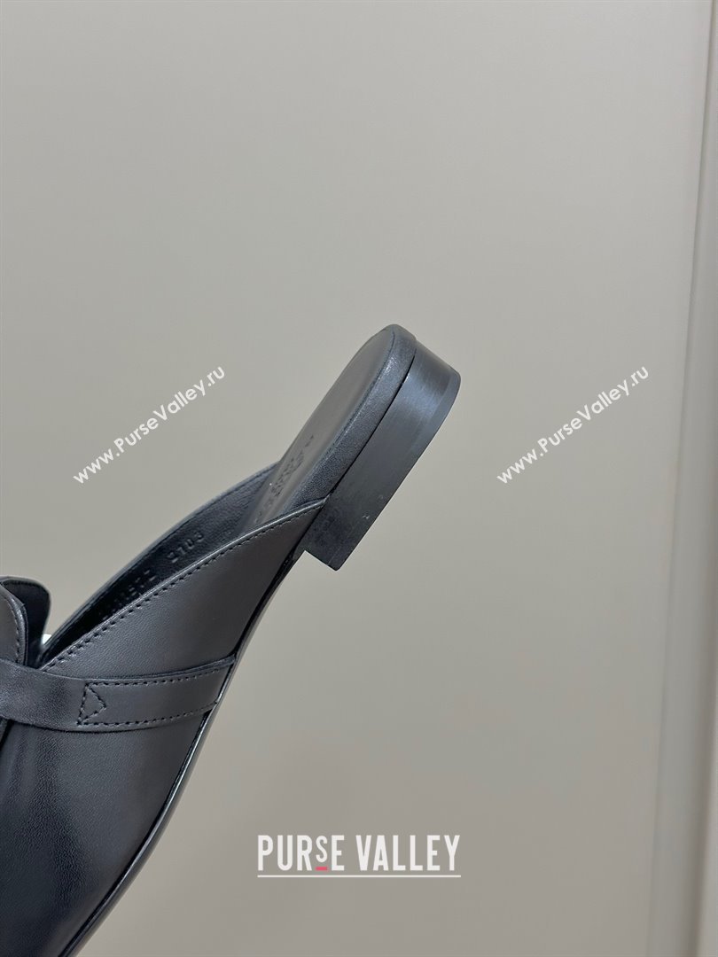 Hermes Women Rivoli Mule Mule in Calfskin with Fringe Detail black 2023 (ssxy-231222-05)